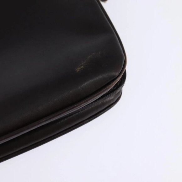 GUCCI Web Sherry Line Shoulder Bag Leather Dark Brown Gold Red Auth ep11429 - Picture 5 of 16